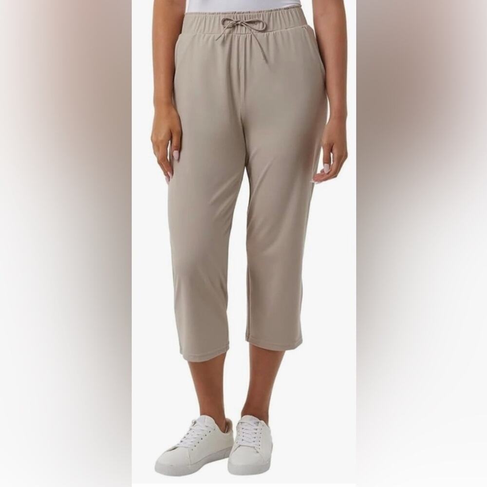 NEW 32 Degrees Women Nylon Lux Capri (Beige XL)